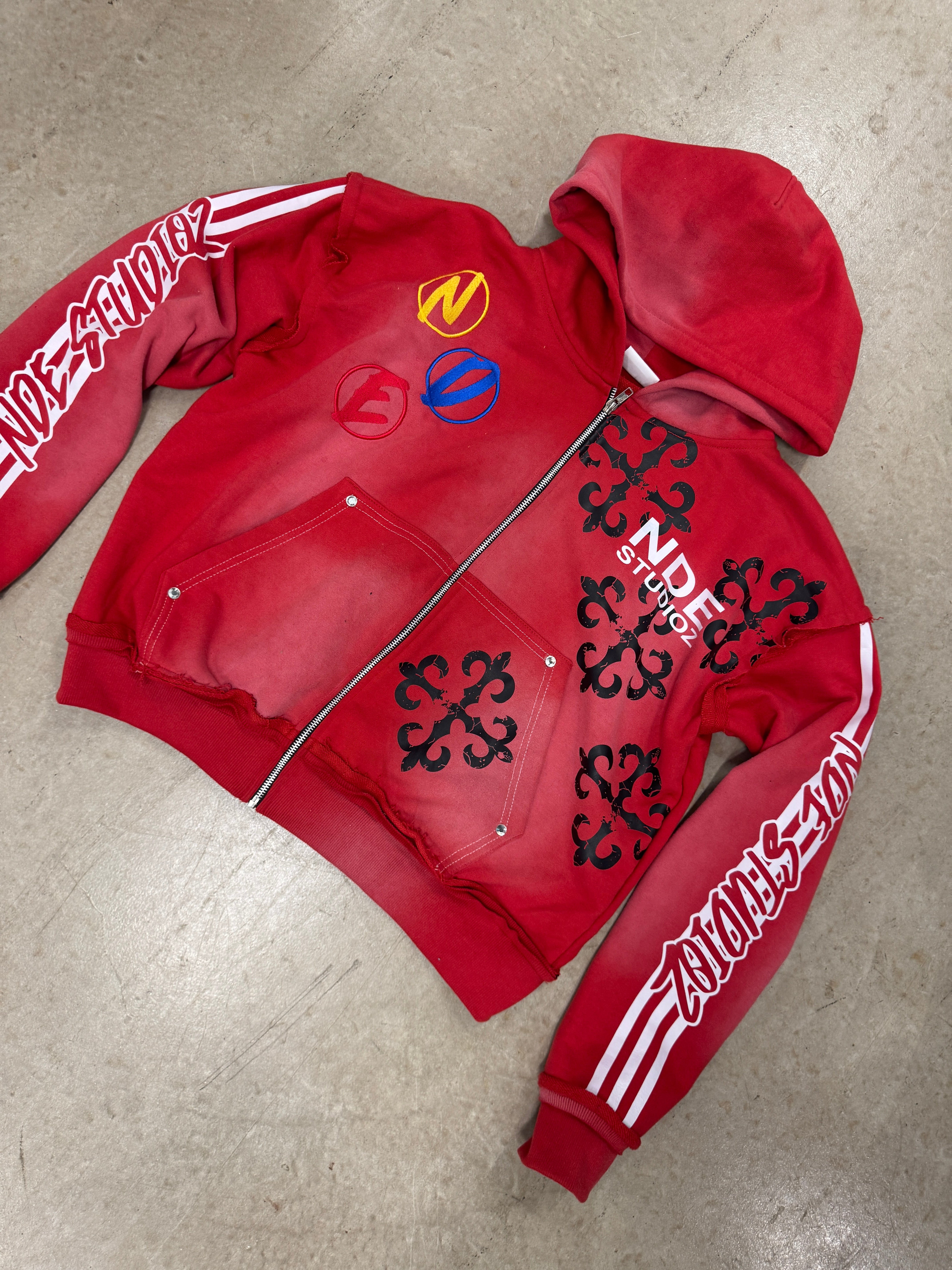 トップス the red thread S zip up hoodie Rosy cotton jersey zip-up hoodie in red - The Row | Mytheresa